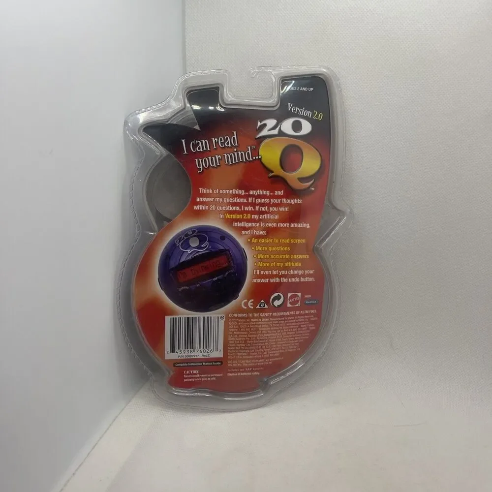 Radica 20Q 20 Questions PURPLE Electronic Handheld Game Vintage NEW